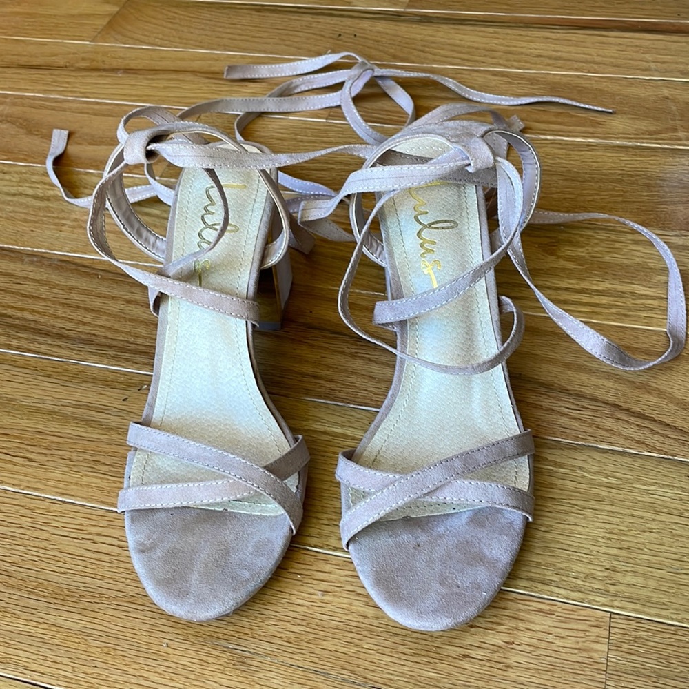 Worn once Strappy pink heels.